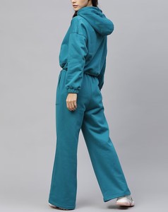 Conjunto Deportivo de Mujer con Capucha, Manga Larga, Color Sólido, Casual, Transpirable, Holgado, con Bolsillos Laterales - Product Image 2