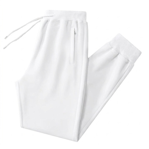 Men's <b>White</b> Cotton Casual <b>Jogger</b> Sweatpants Elastic Waist Drawstring Lightweight Quick Dry Breathable Side Stripe Summer Wear - Product Image 2