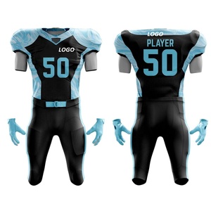 Ensemble d'uniformes de football personnalisés respirants unisexes à manches courtes imprimés, maillot de football en polyester, ensemble d'uniformes de football américain - Product Image 4