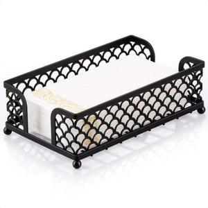 Vintage Metal <b>Tissue</b> Box Holder With Fish Scale Design Organizer For Napkins And <b>Papers</b> - Product Image 1