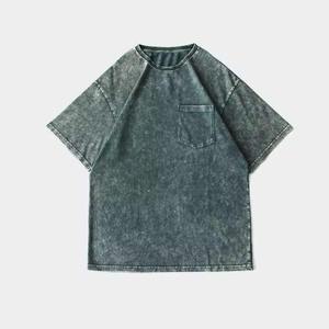 Premium Quality Heavyweight Casual Blank Short Sleeve Oversized 100%Cotton Custom Vintage Acid Washed Men T Shirt - Product Image 5
