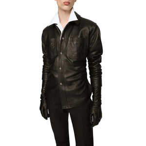 Chaqueta de Cuero Minimalista para Hombre Leathertex con Cuello Camisero Sin Relleno para la Temporada de Otoño - Product Image 3