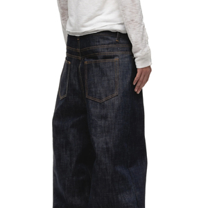 Jeans Negros Personalizados para Hombre, Corte Holgado, Estilo Vintage, Cintura Media, para Chicos Grandes, en Mezclilla Lavada - Product Image 3