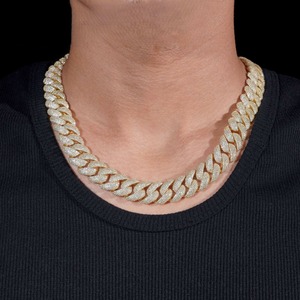 High on Demand Hip Hop Diamond Rope <b>Chain</b> Necklace Gold Plated <b>Iced</b> <b>Out</b> Jewelry for Men Available For World Wide Export Price - Product Image 2