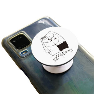 Durable Bear Plastic White Adjustable Adhesive <b>Phone</b> Grip <b>Stand</b> Wedding Party Gift Souvenir Socket Type Mobile <b>Phones</b> Print + - Product Image 1