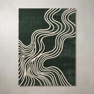 Modern Striped Rectangle Area Rug Tufted Medium Pile Non-Slip Living Room <b>Carpet</b> Wool Acrylic Material - Product Image 6