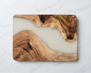 Nueva Tabla de Cortar Rectangular Elegante de Madera de Acacia y Resina con Vetas Naturales - Product Image 1