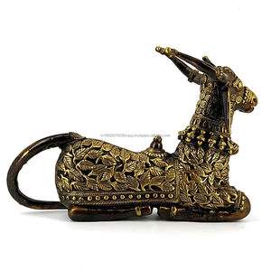 Divine 7x4 Inch Handcrafted Brass Temple Goddess Cow <b>Peacock</b> Metal Hindu Prayer Item Home or Office Trending Diwali Decor - Product Image 4