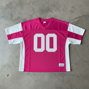เสื้อยืดเจอร์ซีย์ผู้ชายทรงโอเวอร์ไซส์ คอวี ผ้าโพลีเอสเตอร์/คอตตอน พิมพ์ลายฤดูร้อน สไตล์สตรีทแวร์ ปี 2026  ตัวอักษรตาข่าย ระบายอากาศได้ดี เป็นมิตรกับสิ่งแวดล้อม - Product Image 3