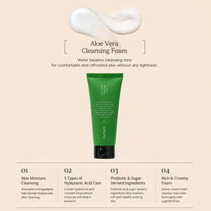 Espuma Limpiadora Facial de Aloe Vera, Limpiador Facial Hidratante y Suave para Todo Tipo de Piel, 150 ml - Product Image 2