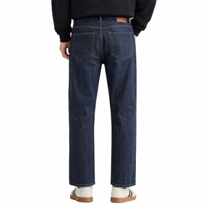 Jean en denim délavé foncé à taille haute et coupe droite pour homme, pantalon décontracté en coton, coupe classique, style automne - Product Image 2