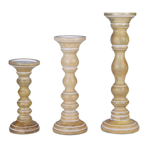 Wooden Candle Holders Premium Quality Set of 3 Mango Wood for Home and Church Decor Candle Stand for Online Sellers Low MOQ - Product Image 1
