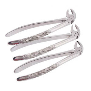 คีมจับฟันแบบ Pedo English Pattern สีเงิน ด้ามจับแบบ Knurled อุปกรณ์ผ่าตัดทางทันตกรรมแบบใช้มือ คุณภาพพรีเมียม - Product Image 5