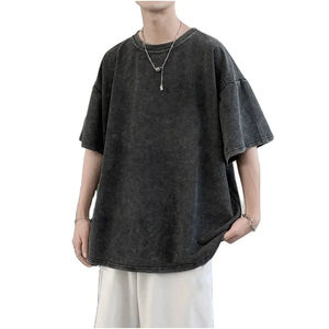 T-shirts pour hommes de haute qualité, vintage, épais, effet usé, coupe ample, lavage à l'acide, surdimensionnés, personnalisés - Product Image 4