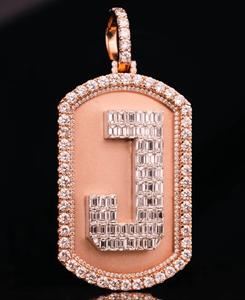 Colgante de Moissanita VVS Personalizado Estilo Hip Hop, Corte Esmeralda, Pasa Prueba de Diamante, Plata 925, Certificado IGI - Product Image 1