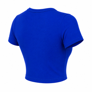 Women's Solid Color <b>Dancing</b> Crop Top Yoga Tops Crew Neck Short Sleeve Slim Fit Breathable Eco-Friendly Jersey Knitted T-Shirt - Product Image 3