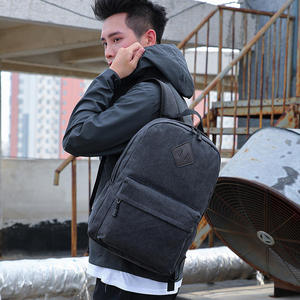 <b>Canvas</b> Casual <b>Backpack</b> Unisex Softback 20-37L Durable Daily Use with Zipper Closure and Patches - Product Image 4