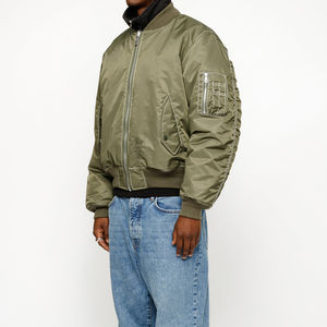 Chaqueta Bomber Casual de Invierno para Hombre con Logotipo Personalizado, Transpirable, de Alta Calidad, Manga Larga, Estilo Urbano, Cuello Alto con Capucha y Letras Luminosas - Product Image 4