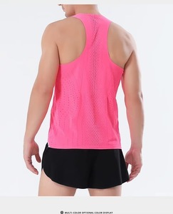 Camiseta Deportiva Ligera de Punto Cuadrado para Hombre, Chaleco Deportivo Transpirable de Poliéster de Secado Rápido para Correr - Product Image 6