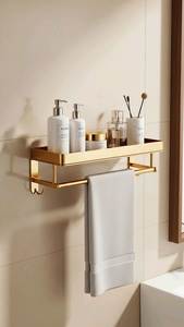 Towel hanger bathroom storage <b>shelf</b> home bathroom organiser towel rack with <b>shelf</b> towel rack for small bathroom - Product Image 2