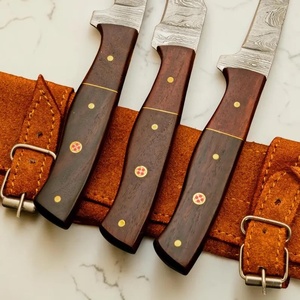 Cuchillo de filetear de hoja fija estilo japonés Damasco, juego de 3 piezas, mango de madera Pakka, diseño industrial, ecológico, marca privada para - Product Image 2