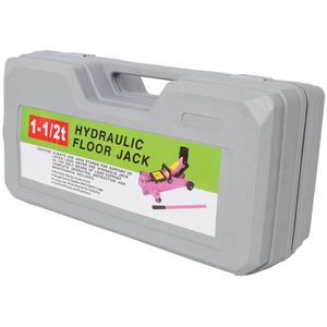 Martinetto idraulico a carrello in acciaio a basso profilo da 1,5 tonnellate con portata di sollevamento di 5-11,8 pollici, colore rosa, con custodia in plastica, per auto - Product Image 3