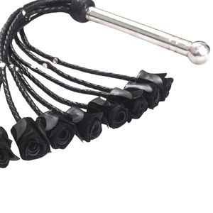 Látigo de Cuero con Diseño de Rosa, Látigos Negros para Juegos BDSM - Product Image 2