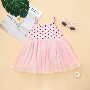 Baby Girls' Summer Dress Heart Print Style Coat Headbands Children's Princess Dress Kids Clothes - Product Image 3