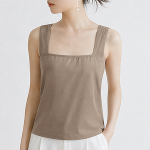 Premium OEM ODM <b>Women</b> <b>Knitted</b> Crop <b>Tank</b> <b>Tops</b> Cotton Sleeveless Eco-Friendly Quick Dry Gym Yoga Fitness Workout Activewear Custom - Product Image 1