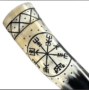 Cuerno Vikingo para Beber, Único, con Grabado de Animales, Náutico, Ecológico, con Soporte de Cuero Pulido, Recuerdo, Regalo de Navidad, Juego de Tronos - Product Image 3
