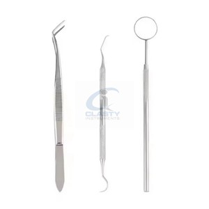 Ensemble d'instruments de restauration dentaire manuels en 3 pièces, certifiés CE, en acier inoxydable de classe II - Product Image 4