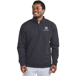 Sudadera con cremallera de 1/4 para adulto, color gris carbón, de forro polar suave, cálida, informal, de manga larga, personalizada - Product Image 2