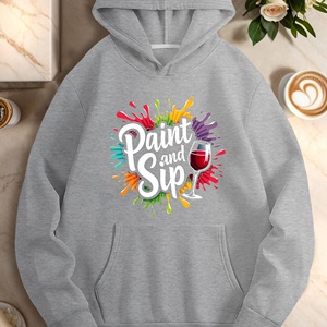 Paint and Sip with wine sudaderas casual de mujer - Product Image 3