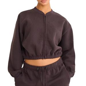 2025 vente en gros automne femmes décontracté doux chaud polaire sweat à capuche zippé nouveau Letest mode vêtements de sport formation sweats à capuche pour les femmes - Product Image 1