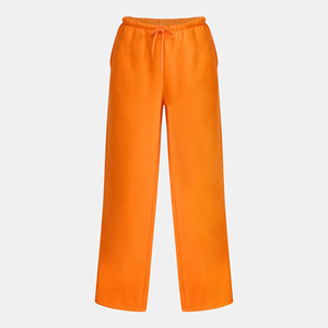 Pantalon évasé ample en molleton de coton pour femme, taille mi-haute avec cordon de serrage, décontracté, longueur intégrale, couleur unie, coupe ample, style printemps - Product Image 6
