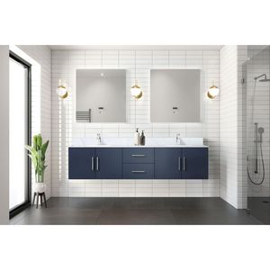 Blu navy 80 pollici. L X 22 Pollici Mobile Bagno Doppio con Top in Marmo di Carrara e Set Rubinetteria per Bagni Piccoli - Product Image 3