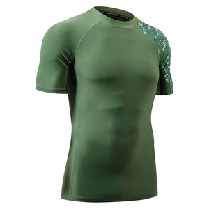 Custom Men Rash Guard <b>Compression</b> T <b>Shirt</b> Short Sleeve Swim <b>Shirt</b> UV Protection Quick Dry OEM Bulk Supplier - Product Image 3