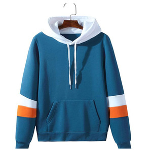 Sweat-shirt à capuche pour homme, coupe classique, en coton uni, avec fermeture éclair quart de tour, motif uni, impression de logo personnalisée. - Product Image 2