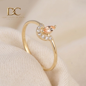 14KT Solid Yellow Gold Lab Grown <b>Diamond</b> Engagement <b>Ring</b> IGI Certified Jewelry With Lab Grown Morganite Bridal Gift for Women - Product Image 4