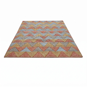 Alfombra DECORDEC Beige Marfil de Lana con Diseño Geométrico de Diamantes, Ecológica, Antideslizante, con Textura Lineal en Relieve, Hecha a Mano, Gruesa y Contemporánea - Product Image 2