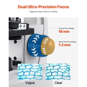 กล้องจุลทรรศน์แบบ Trinocular กำลังขยาย 40-5000 เท่า ระดับมืออาชีพ พร้อมไฟ LED และอะแดปเตอร์โทรศัพท์อะลูมิเนียมสำหรับผู้ใหญ่ - Product Image 3