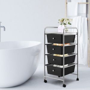 Carrello Portaoggetti a 4 Cassetti con Telaio in Metallo e Cassetti in Plastica per Organizzazione di Cucina, Bagno, Ufficio e Soggiorno - Product Image 2