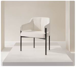 Fauteuil de salon moderne en tissu avec pieds en métal, dossier solide, design contemporain, fauteuil de détente pour la maison - Product Image 2