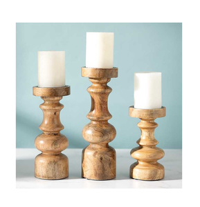 Supports de bougies en bois, prix de gros, 3 pièces de tailles différentes, nouveaux modèles artisanaux, support de bougie en bois, prix imbattable - Product Image 4