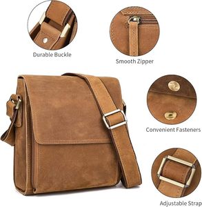 Spot Custom Black Fashion Vintage England Style Zipper Genuine Leather 14.2 Inch Computer Clutch <b>Bag</b> Polyester Multi-Compartment - Product Image 5