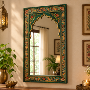 Decorative Iron <b>Wall</b> <b>Mirror</b> Paisley Floral Framed Eco-Friendly Wedding Bohemian Style <b>Wall</b> <b>Hanging</b> for Living Room - Product Image 1