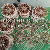 Alas Meja Rotan Mewah Anyaman Tangan untuk Dekorasi Rumah Desainer, Bahan Alami Berkelanjutan