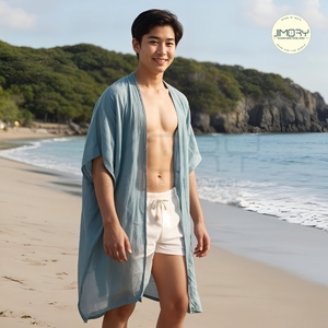 2025 Trending <b>Mens</b> Beach Cover Up <b>Shirt</b> <b>for</b> Summer Cotton Spandex Coverup <b>for</b> <b>Men</b> in Wholesale Beach <b>Shirt</b> <b>Men</b> & Beachwear - Product Image 1