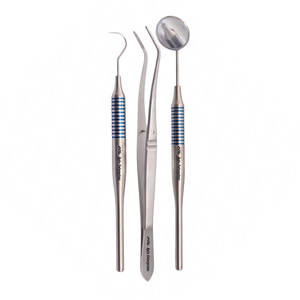 Kit d'examen dentaire 3 pièces, kit de diagnostic de base, miroir, explorateur et pince en acier inoxydable professionnels pour un examen buccal précis - Product Image 1