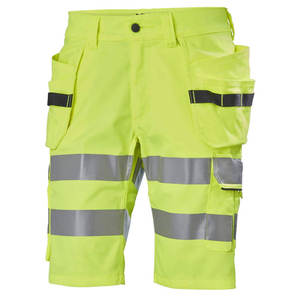 <b>Construction</b> <b>Work</b> Wear Yellow Color Safety Cargo Shorts Reflective Tape Road Safety Shorts Hi Viz <b>Work</b> wear Cargo Shorts - Product Image 1